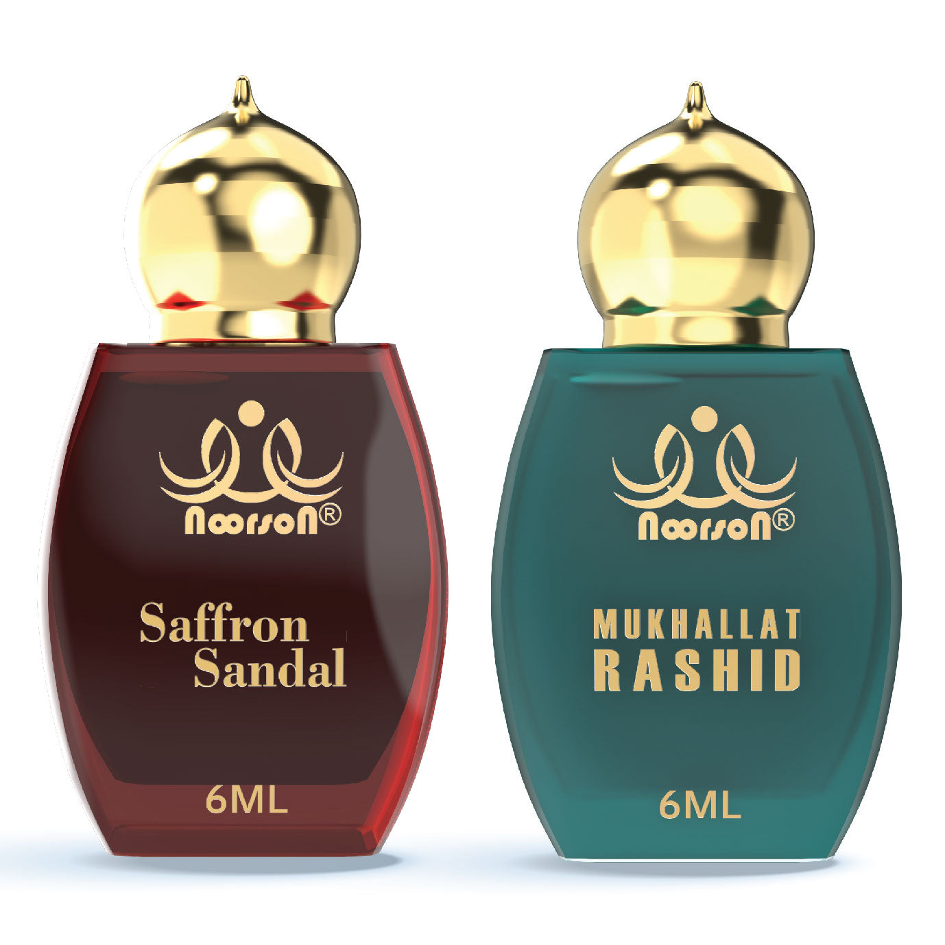 2 Pcs Attar Set – Saffron Sandal And Mukhallat Rashid  6ml Each