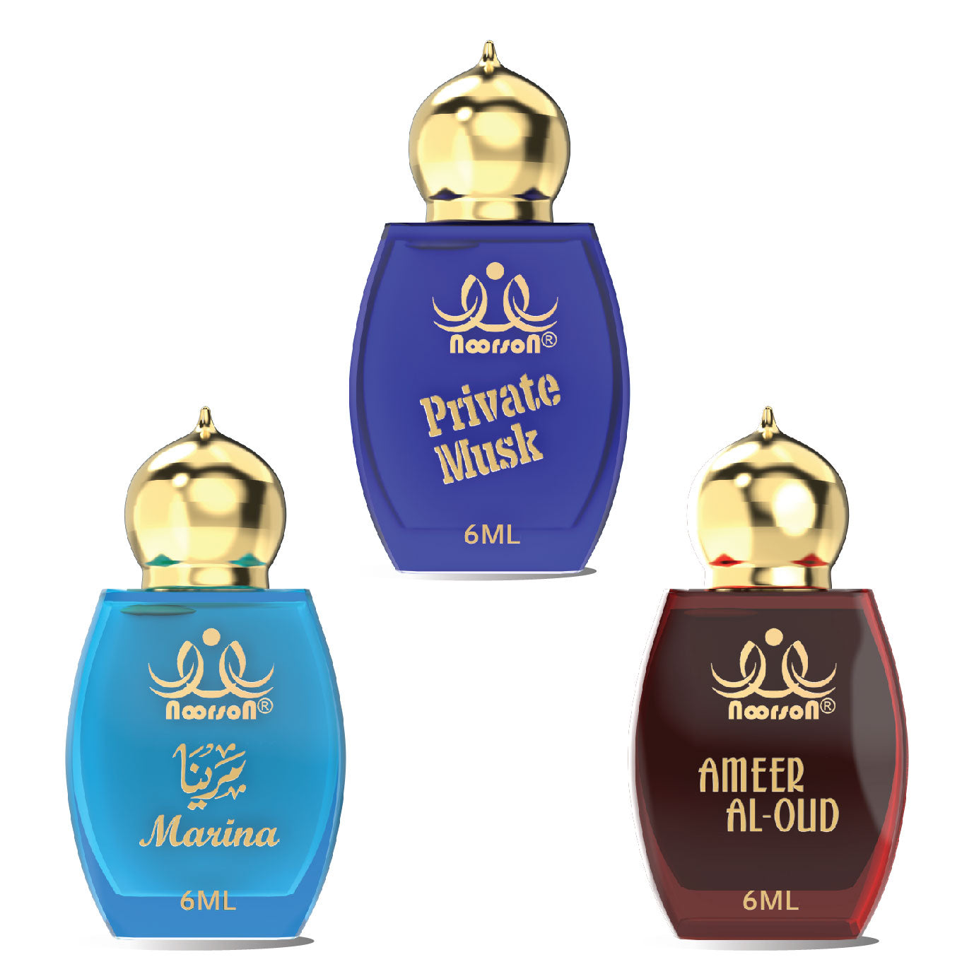 3 Pcs Attar Set Private Musk, Marina & Ameer Al Oud 06Ml Each