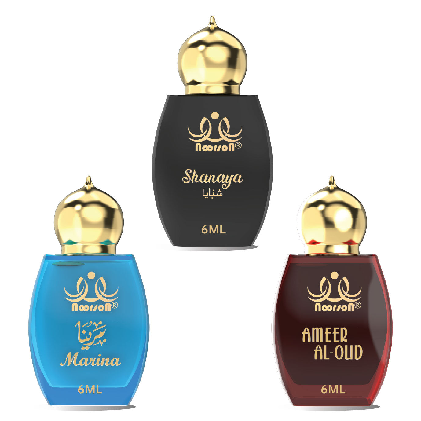 3 Pcs Attar Set Shanaya, Marina & Ameer Al Oud 06Ml Each
