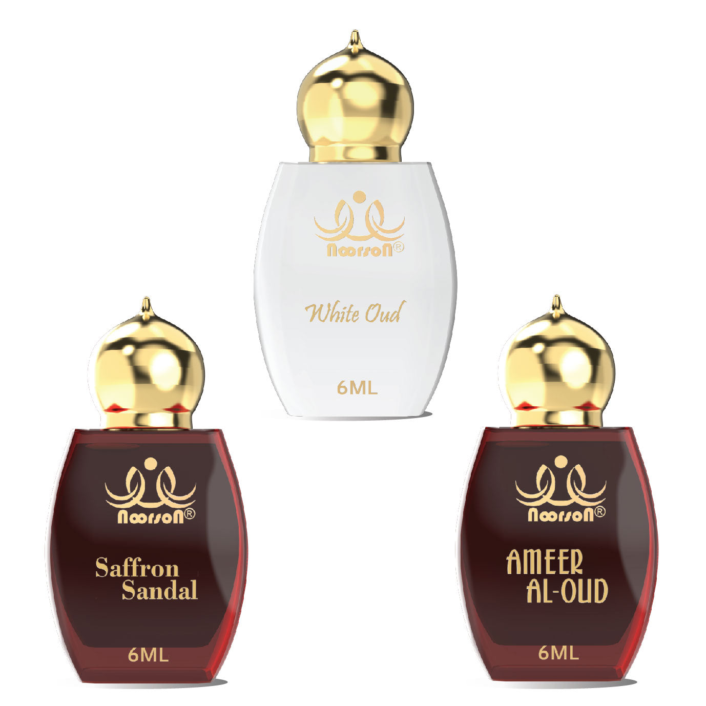 3 Pcs Attar Set White Oud, Saffron Sandal & Ameer Al Oud 06Ml Each