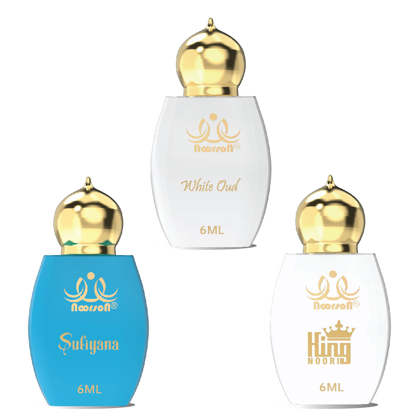 3 Pcs Attar Set White Oud, Sufiyana & King Noori 06Ml Each
