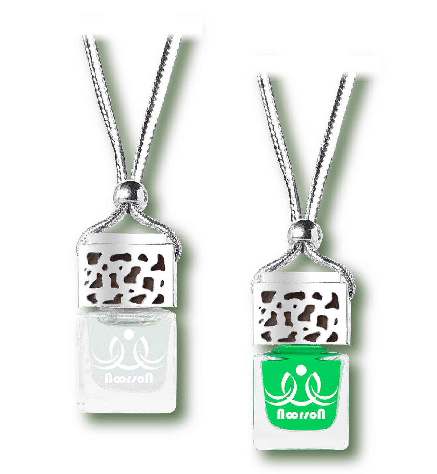 Noorson Lemon Green Apple Car Air Freshener Hanging with 100% Natural Essential Oils ( Pack Of 2 )