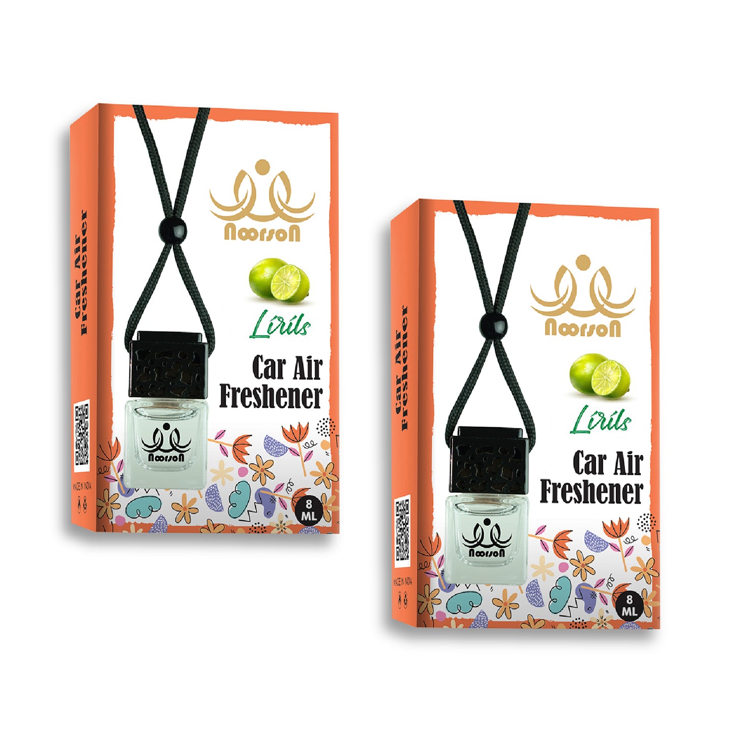 Noorson Lirils Car Air Freshener Hanging with 100% Natural Essential Oils ( Pack Of 2 )