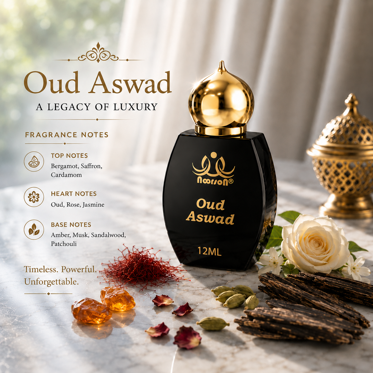 Oud Aswad Non-Alcoholic Premium Quality Attar Perfume