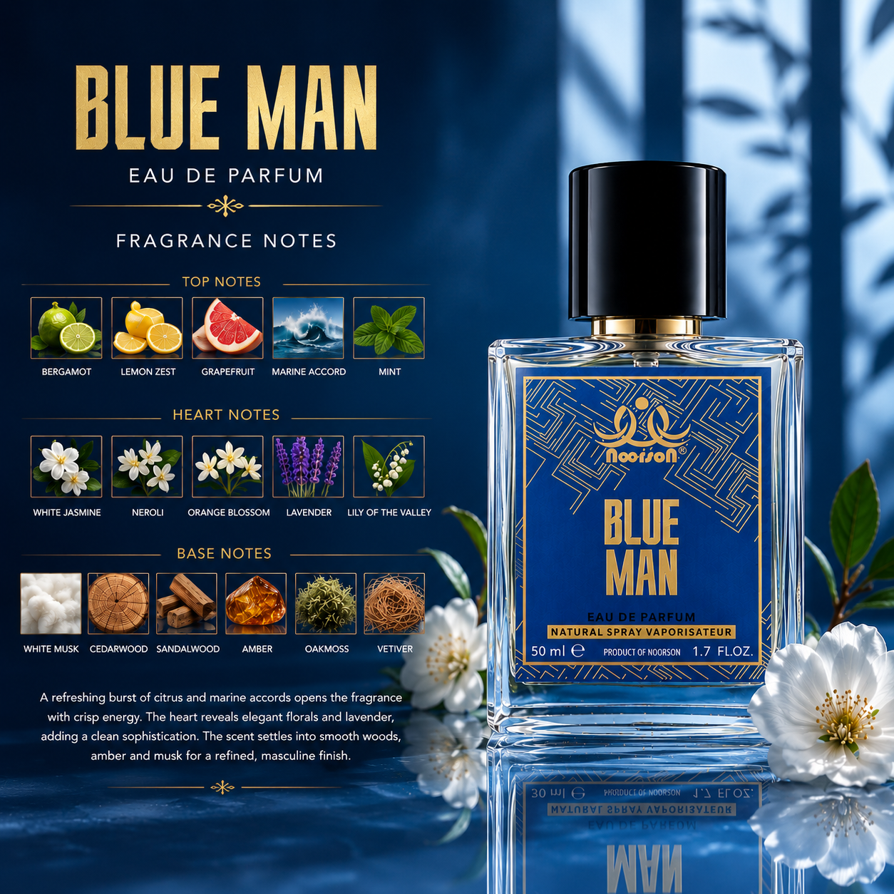 Noorson Bright Musk Ibadat Series Natural Spray Vaporisateur  Eau de Parefum 50ml for Men and Women