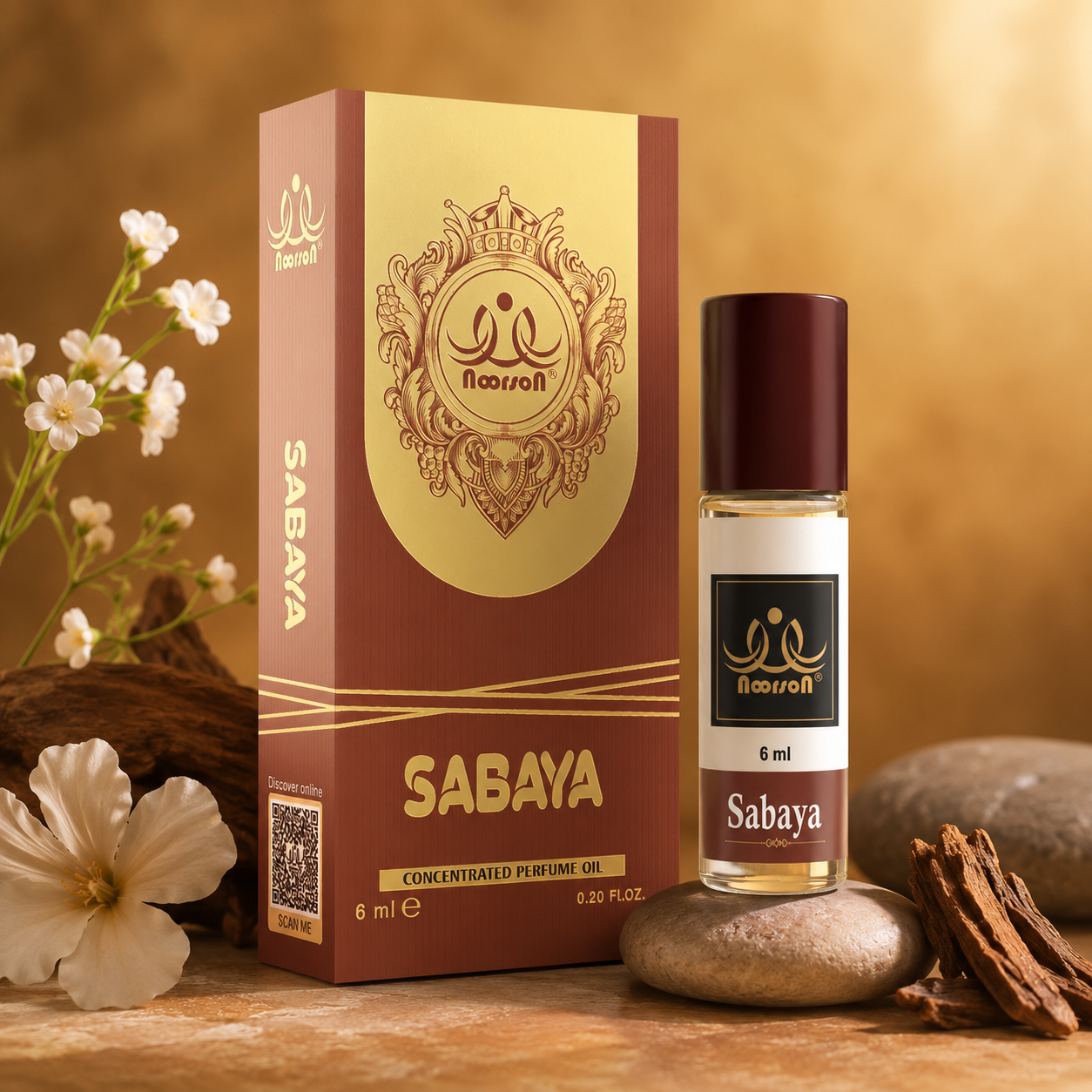Noorson Sabaya Attar 6ml Roll-On | Premium Long Lasting Alcohol-Free Perfume Oil for Women & Men | Sweet Floral Fruity Arabian Fragrance | Skin Friendly Ittar | Daily Wear, Party, Wedding, Gift | Travel Size Luxury Concentrated Perfume