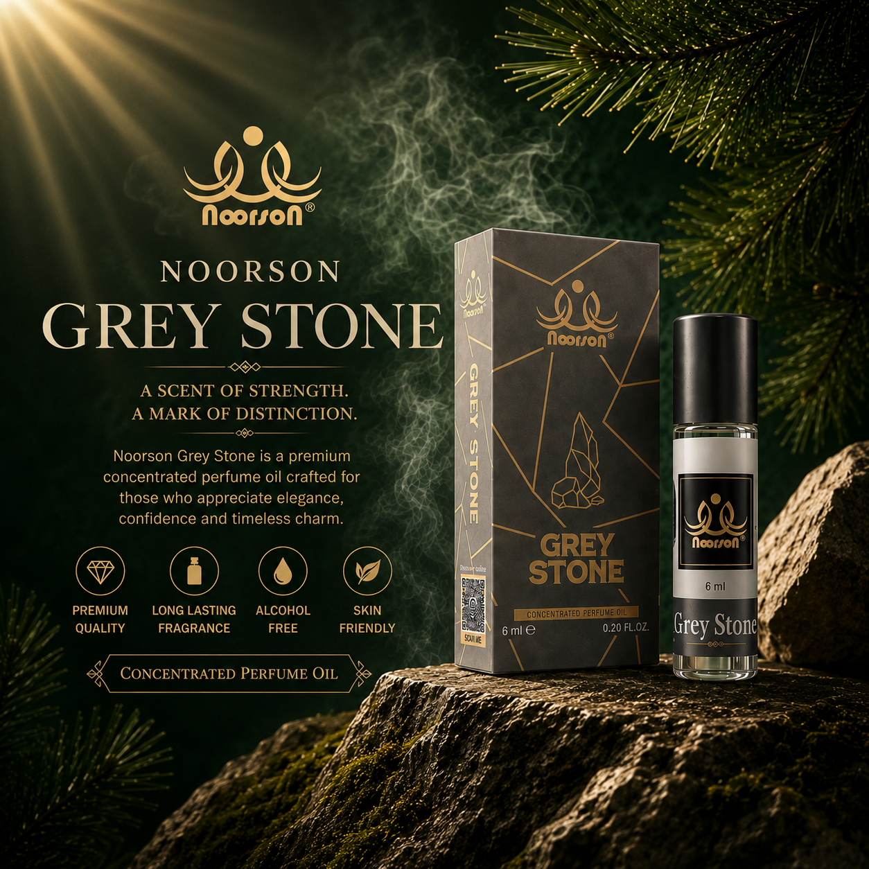 Noorson Bright Musk Attar 6ml | Long Lasting Alcohol-Free Perfume Oil | Premium White Musk Fragrance for Men & Women | Roll-On Ittar | Natural & Concentrated Aroma | Unisex Luxury Attar | Natural & Skin Friendly | Travel Size Roll-On