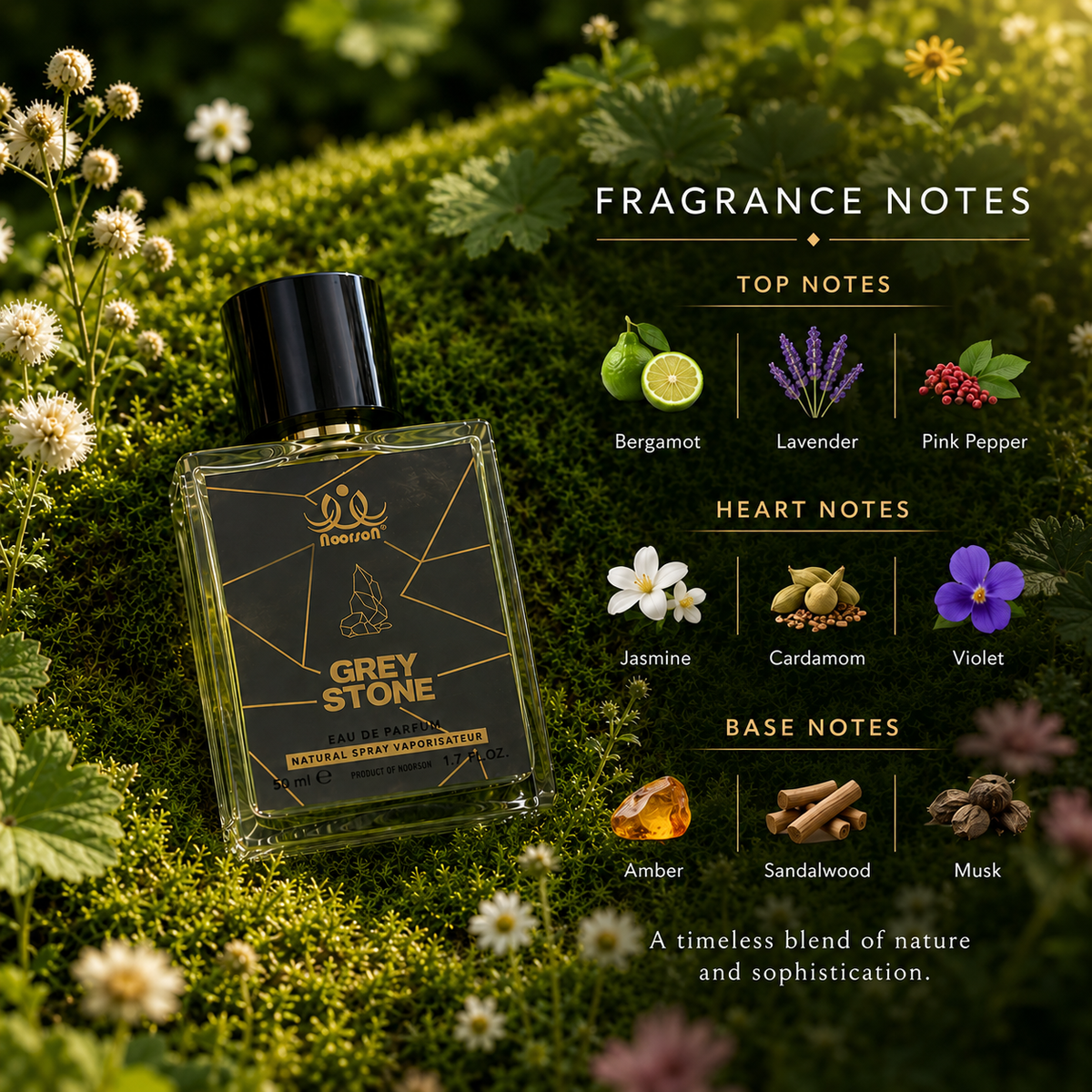 Noorson Bright Musk Ibadat Series Natural Spray Vaporisateur  Eau de Parefum 50ml for Men and Women