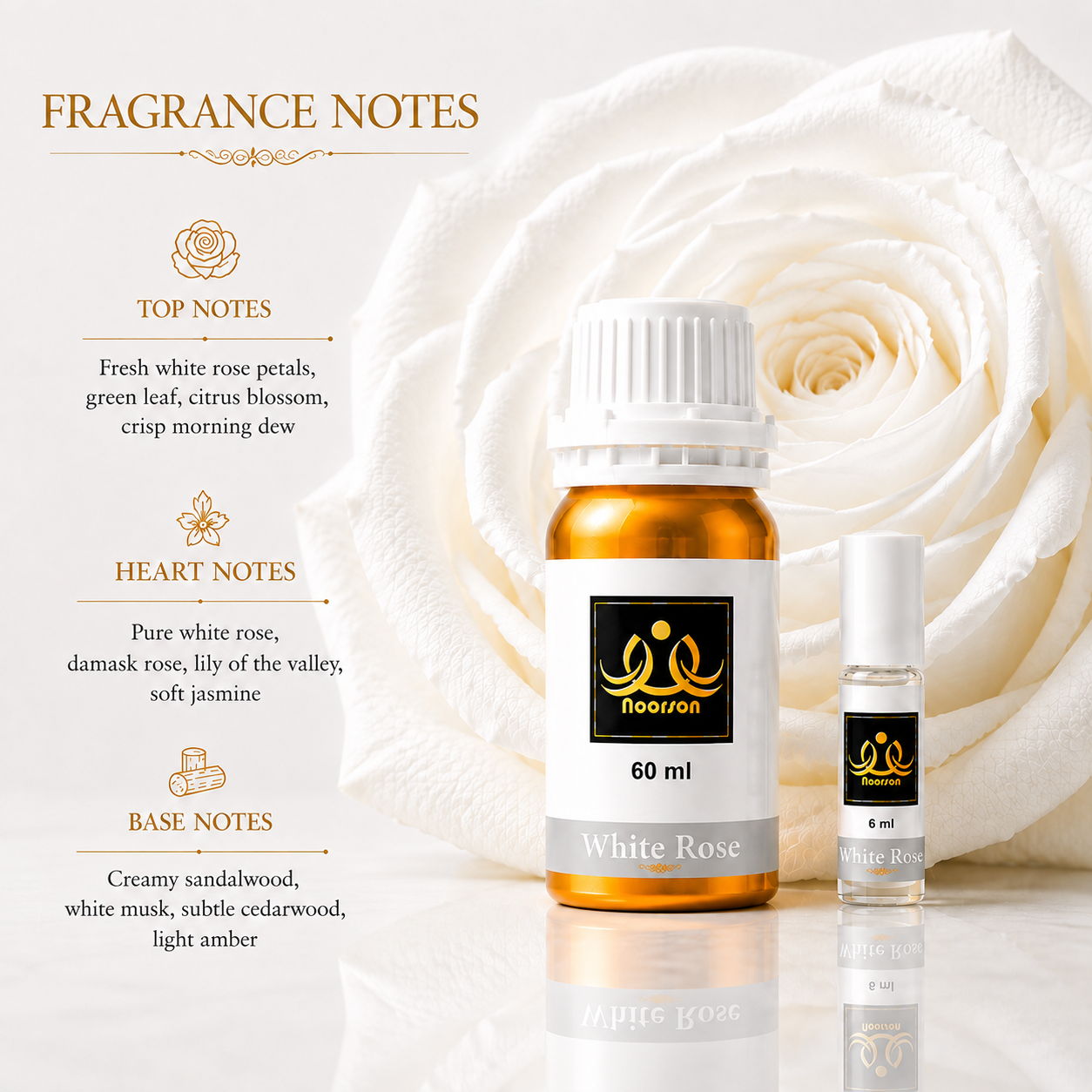 White Rose Non-Alcoholic Premium Quality Attar Perfume - Mega Pack