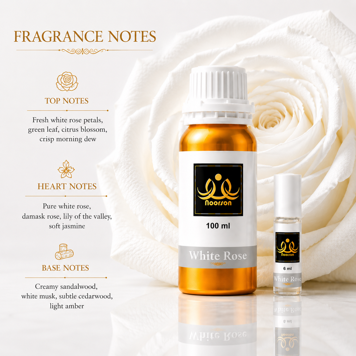 White Rose Non-Alcoholic Premium Quality Attar Perfume - Mega Pack