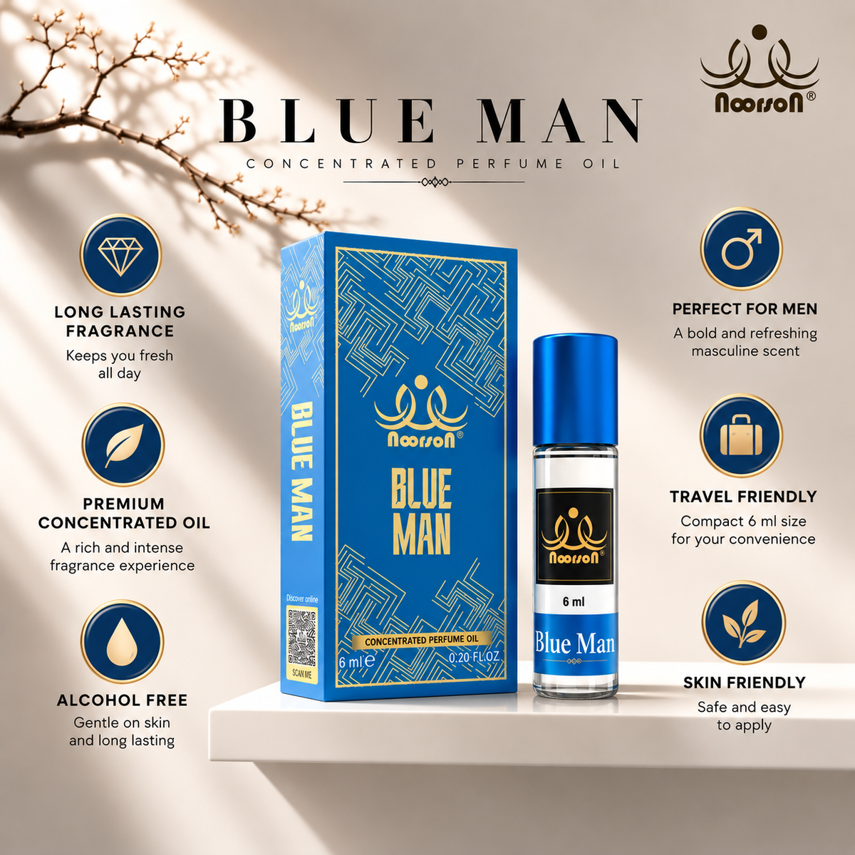 Noorson Bright Musk 06ML | Ibadat series | Alcohol free | Unisex