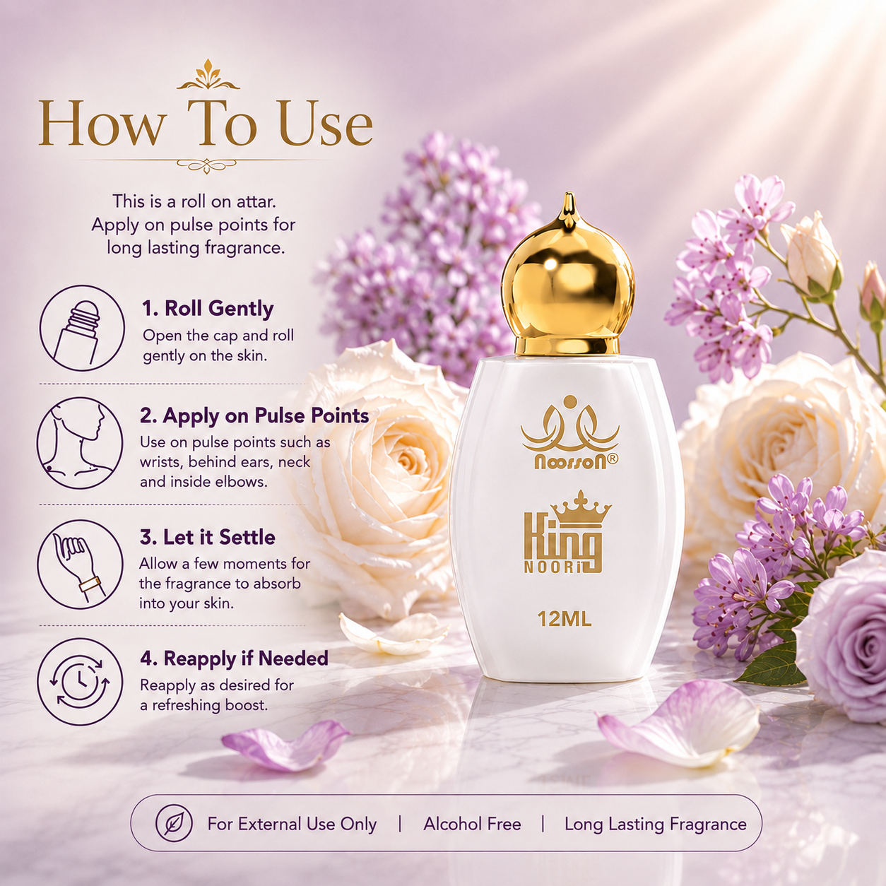 King Noori Non-Alcoholic Premium Quality Attar Perfume
