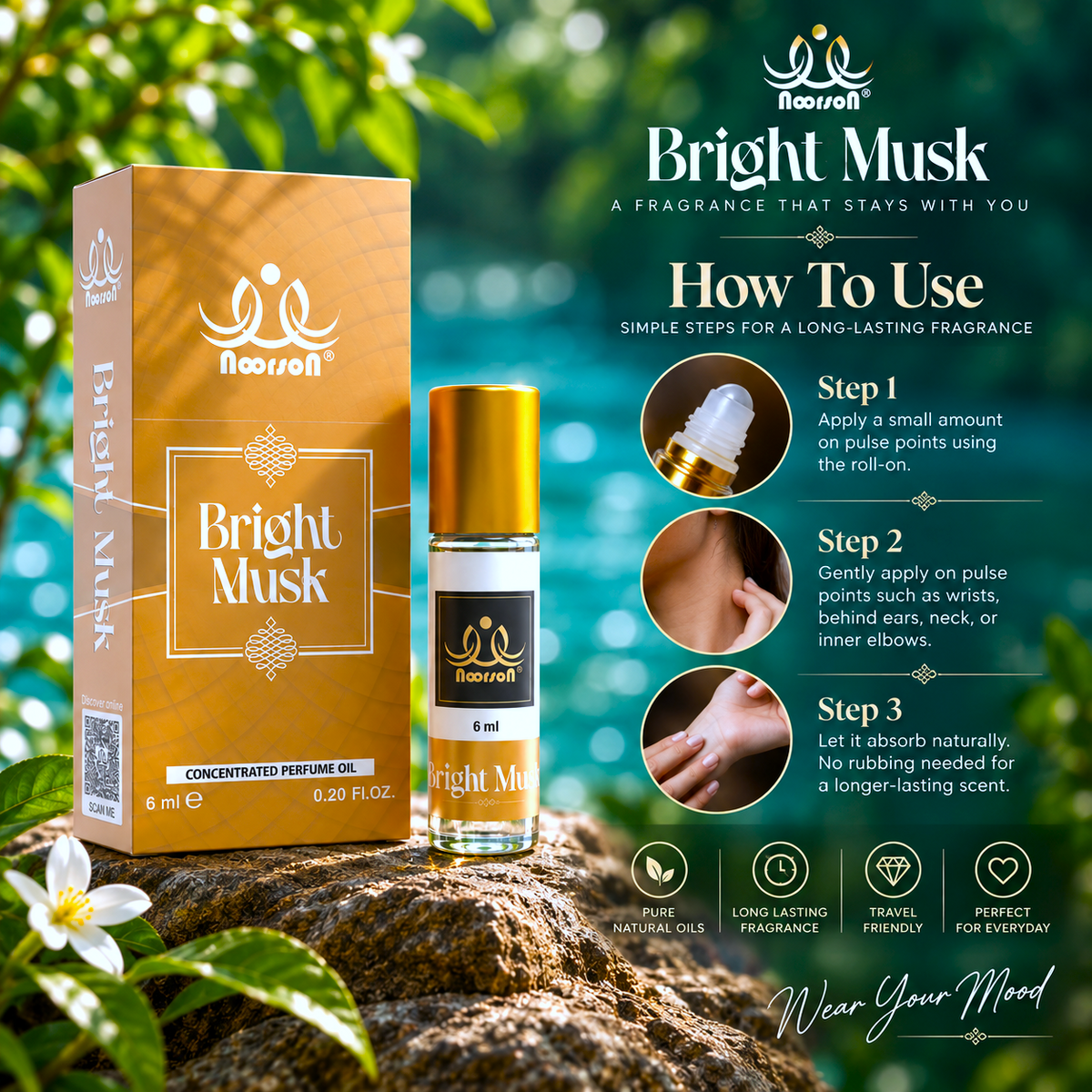 Noorson Bright Musk 06ML | Ibadat series | Alcohol free | Unisex