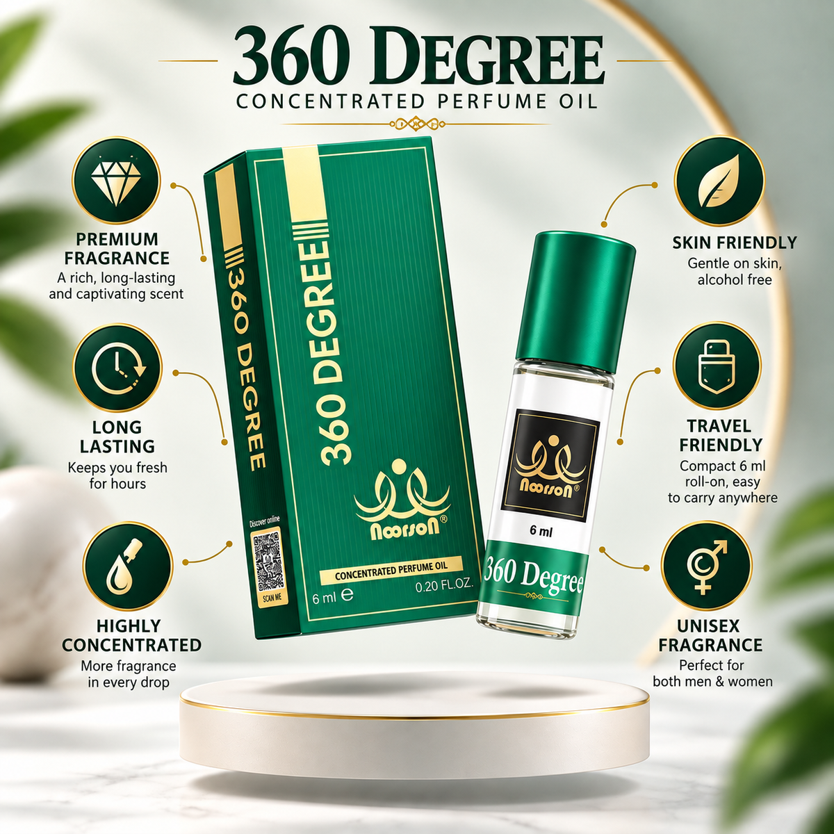 Noorson 360 Degree 06ML | Ibadat series | Alcohol free | Unisex