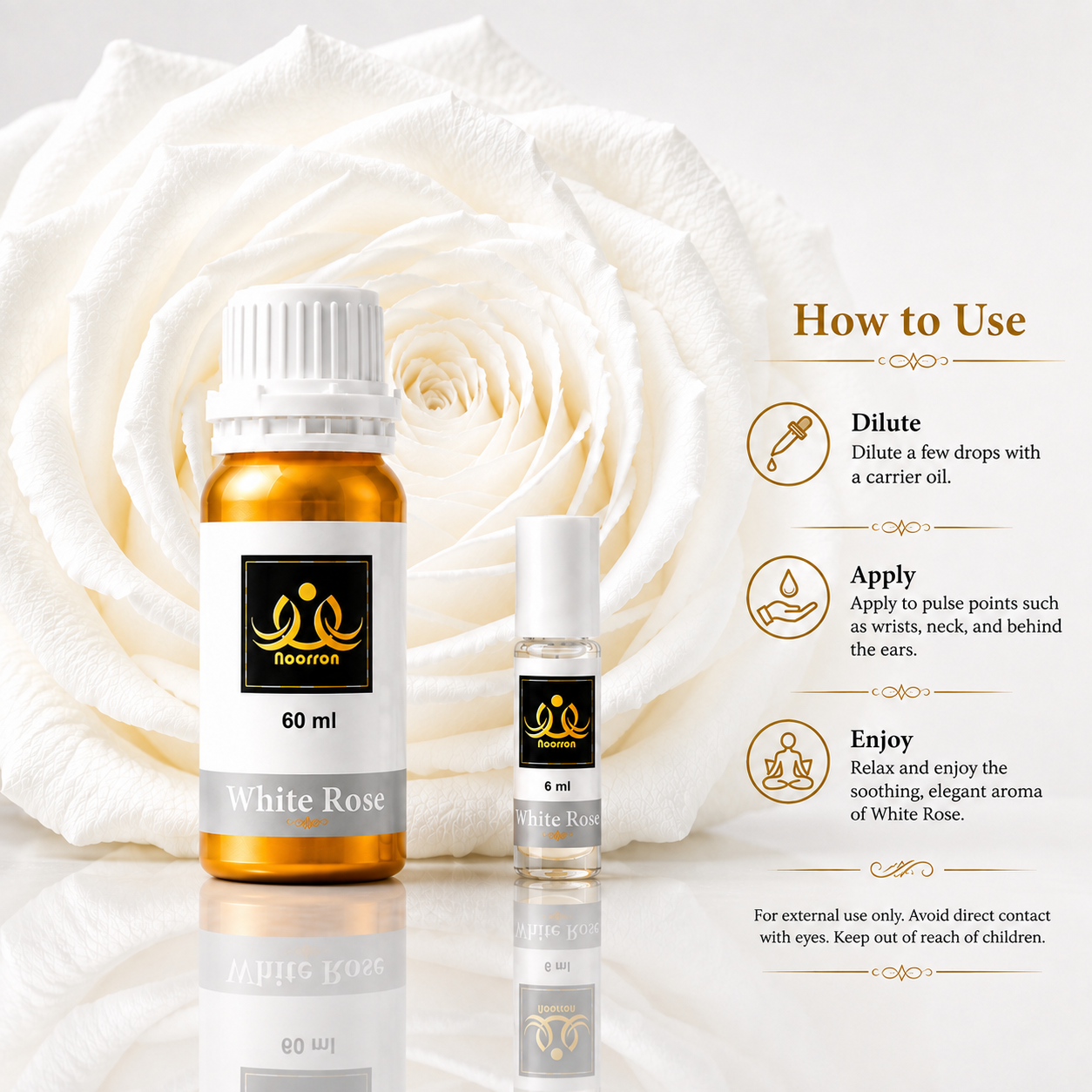 White Rose Non-Alcoholic Premium Quality Attar Perfume - Mega Pack