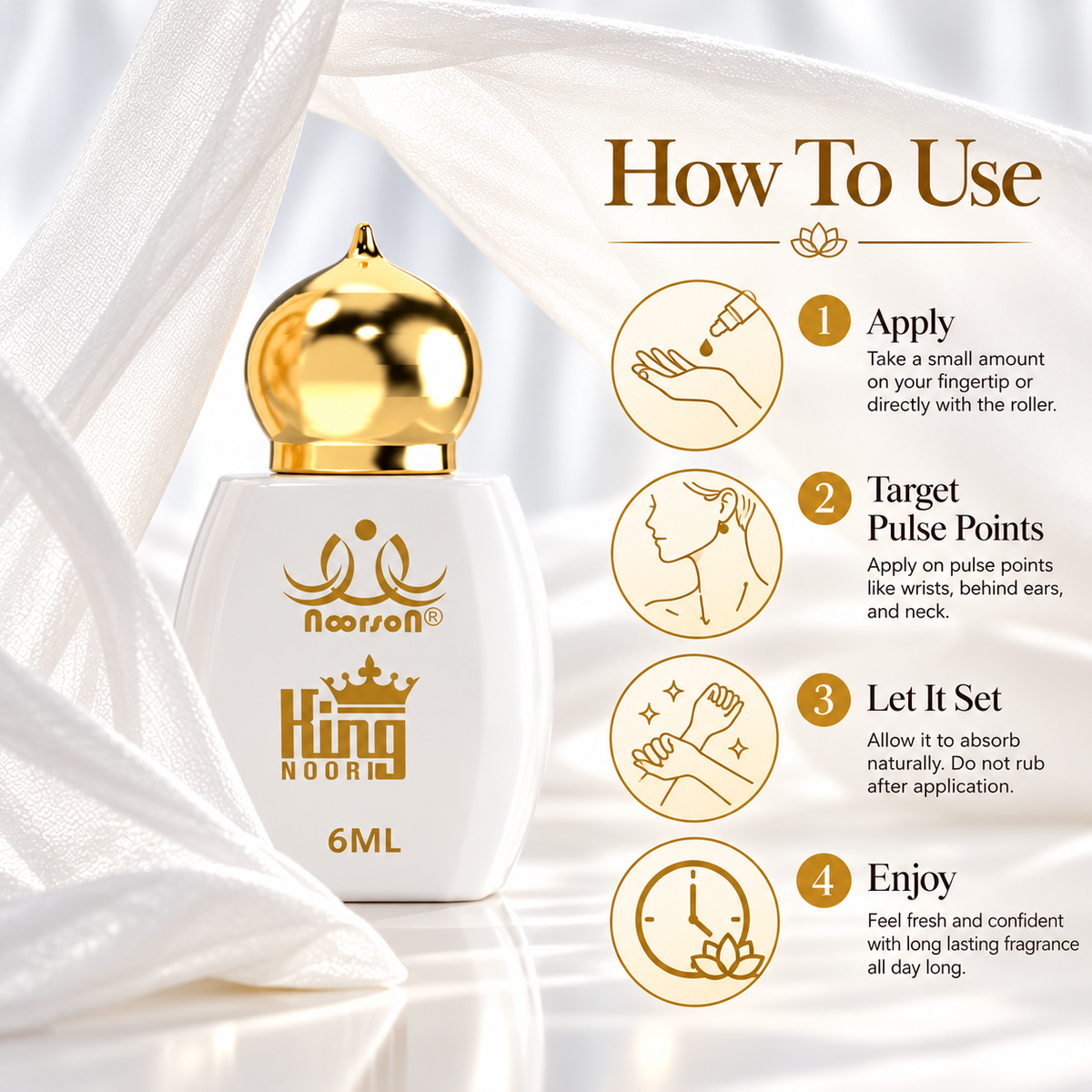 King Noori Non-Alcoholic Premium Quality Attar Perfume 6ml