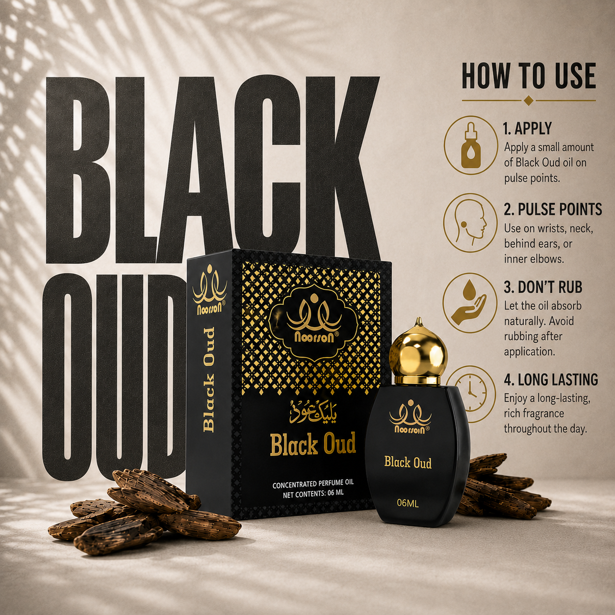 Black Oud Non-Alcoholic Premium Quality Attar Perfume