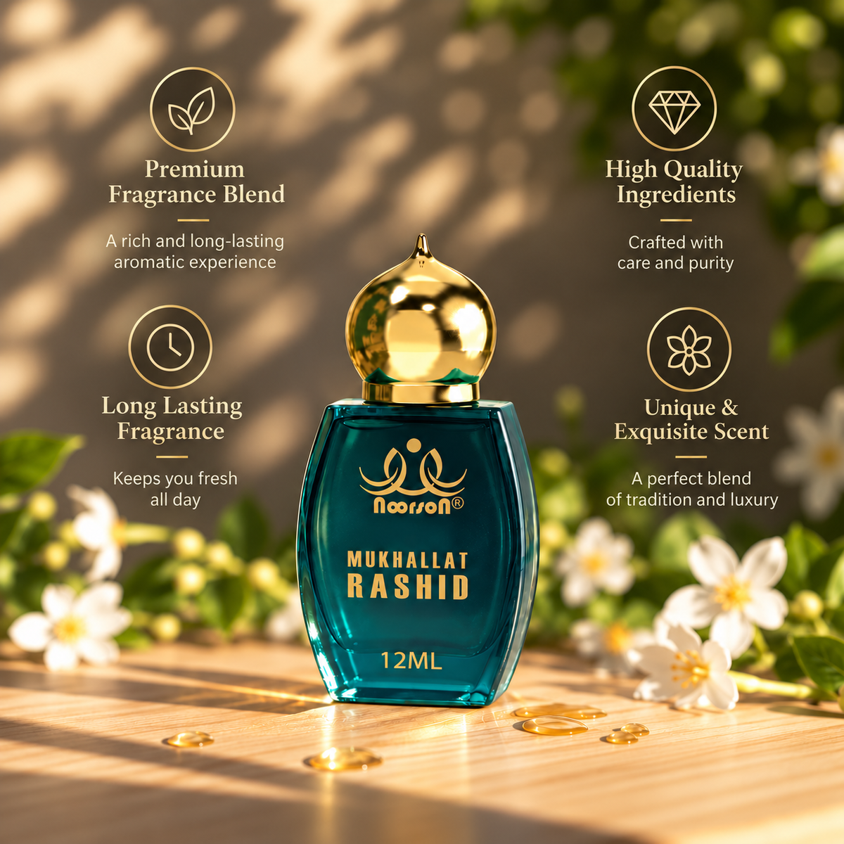 Mukhallat Rashid Non-Alcoholic Premium Quality Attar Perfume