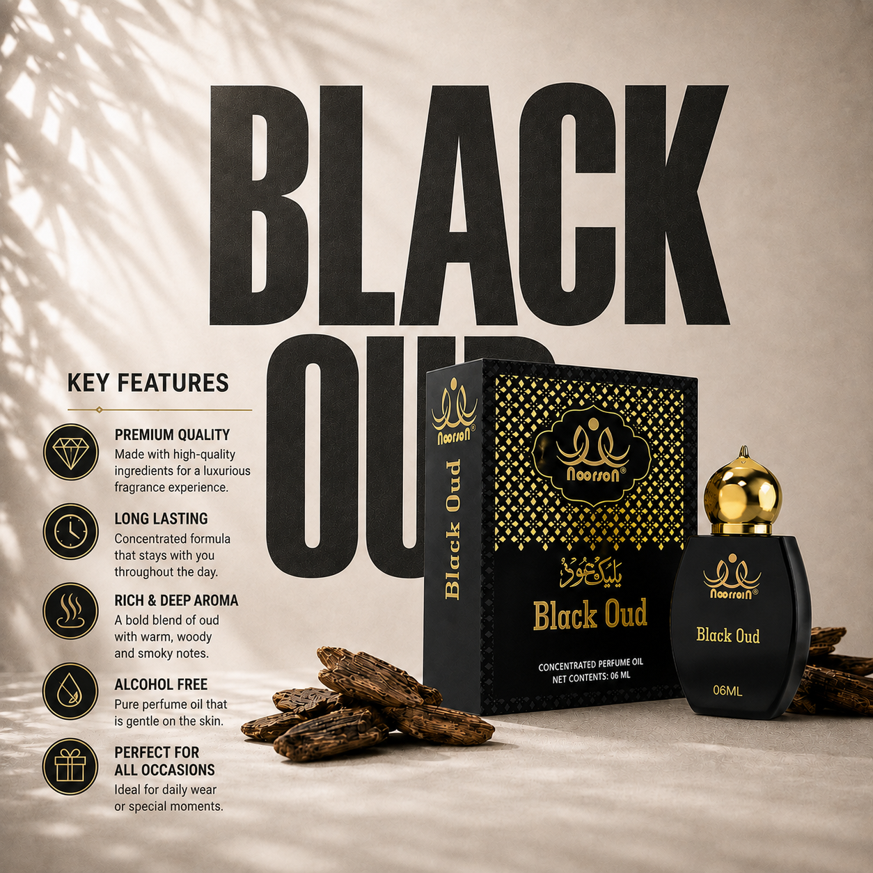 Black Oud Non-Alcoholic Premium Quality Attar Perfume