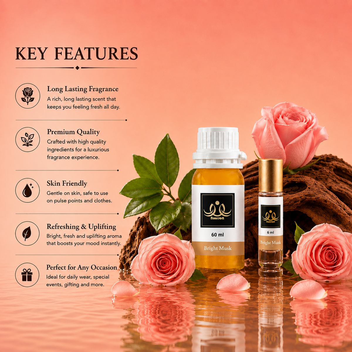 Bright Musk Non-Alcoholic Premium Quality Attar Perfume - Mega Pack