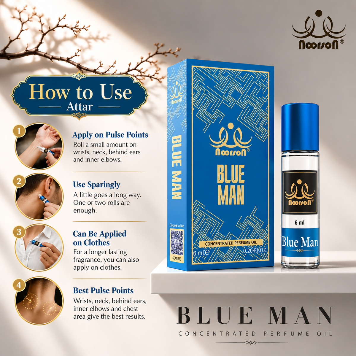 Noorson Bright Musk 06ML | Ibadat series | Alcohol free | Unisex