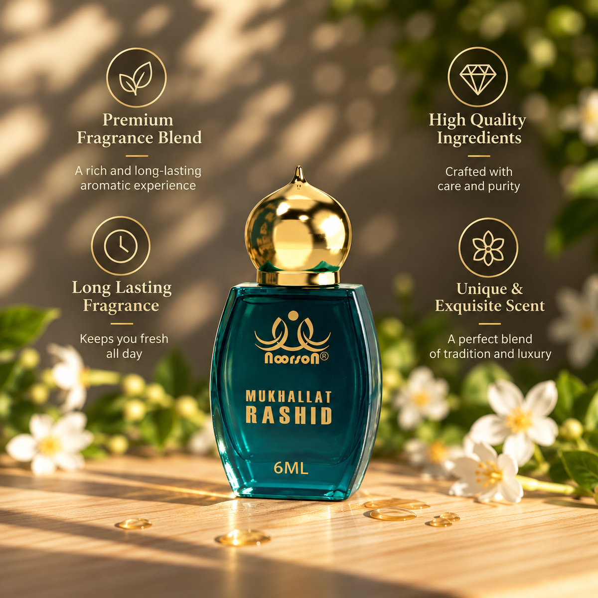 Mukhallat Rashid Non-Alcoholic Premium Quality Attar Perfume