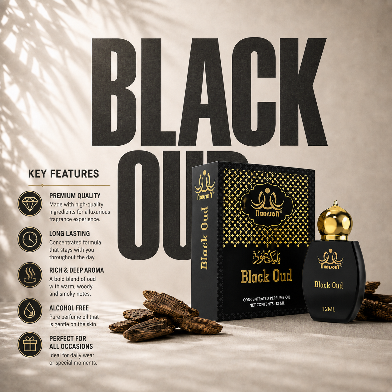 Black Oud Non-Alcoholic Premium Quality Attar Perfume