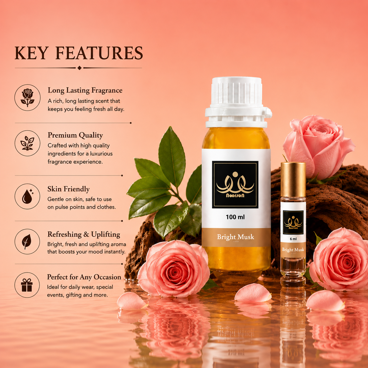 Bright Musk Non-Alcoholic Premium Quality Attar Perfume - Mega Pack