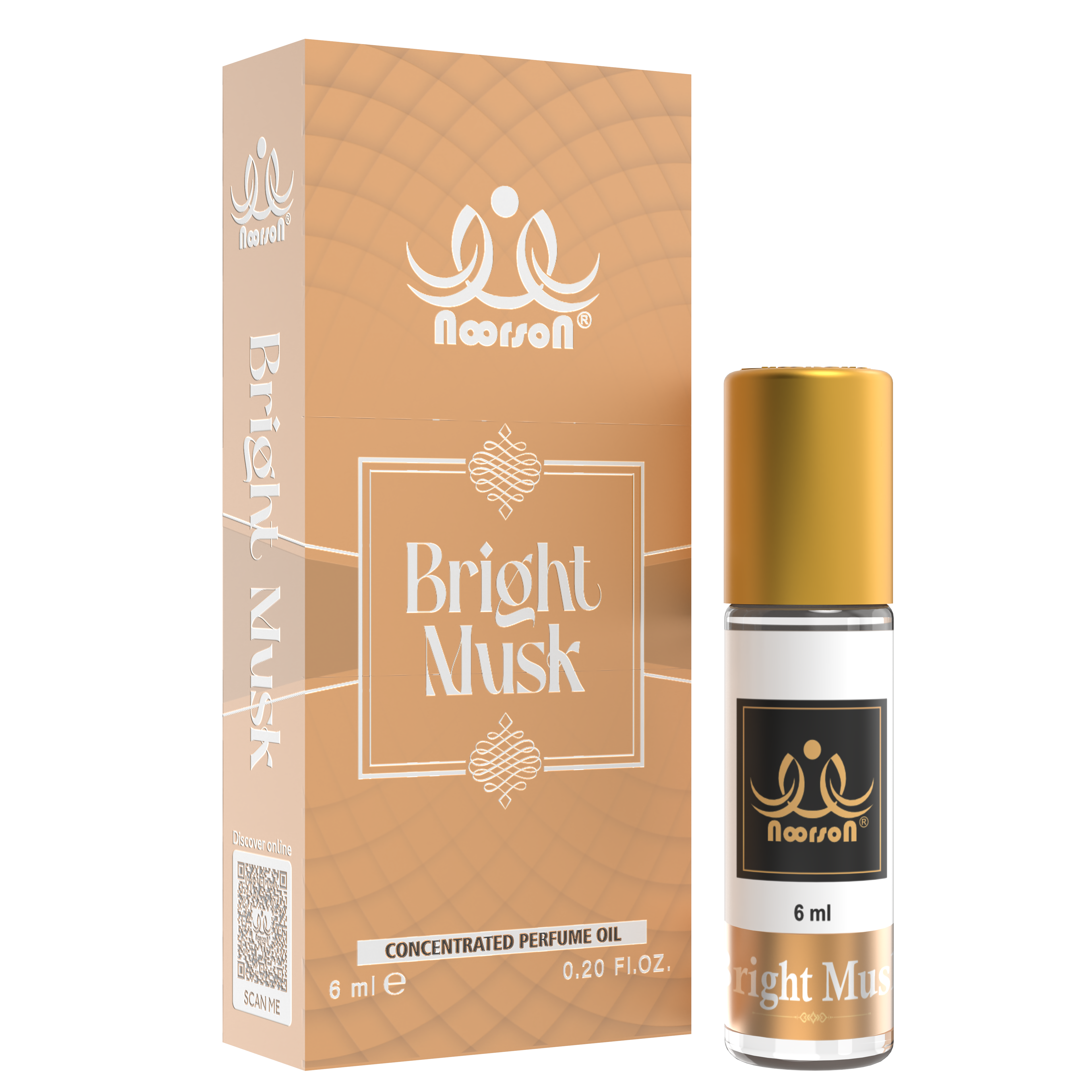 Noorson Bright Musk Attar 6ml | Long Lasting Alcohol-Free Perfume Oil | Premium White Musk Fragrance for Men & Women | Roll-On Ittar | Natural & Concentrated Aroma | Unisex Luxury Attar | Natural & Skin Friendly | Travel Size Roll-On