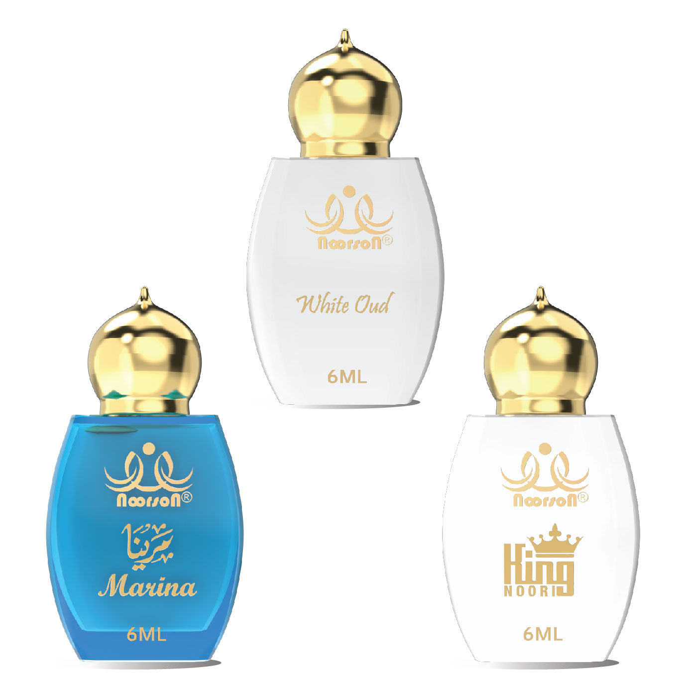 3 Pcs Attar Set –  WHITE OUD , MARINA & KING NOORI  06ML