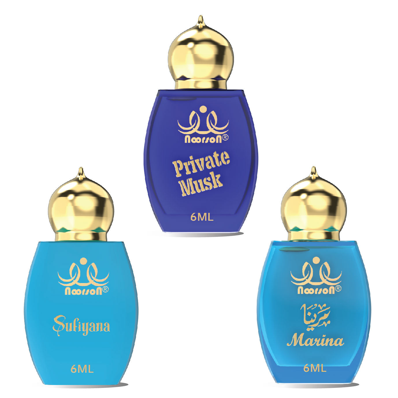 3 Pcs Attar Set –  SUFIYANA , PRIVATE MUSK & MARINA 06ML