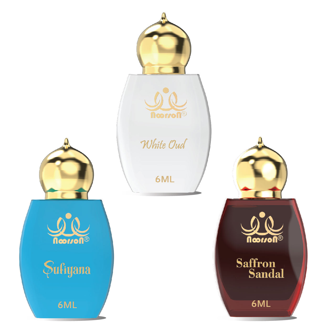 3 Pcs Attar Set – WHITE OUD , SUFIYANA & SAFFRON SANDAL 06ML