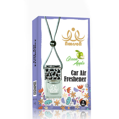 Noorson Lemon Green Apple Car Air Freshener Hanging with 100% Natural Essential Oils ( Pack Of 2 )