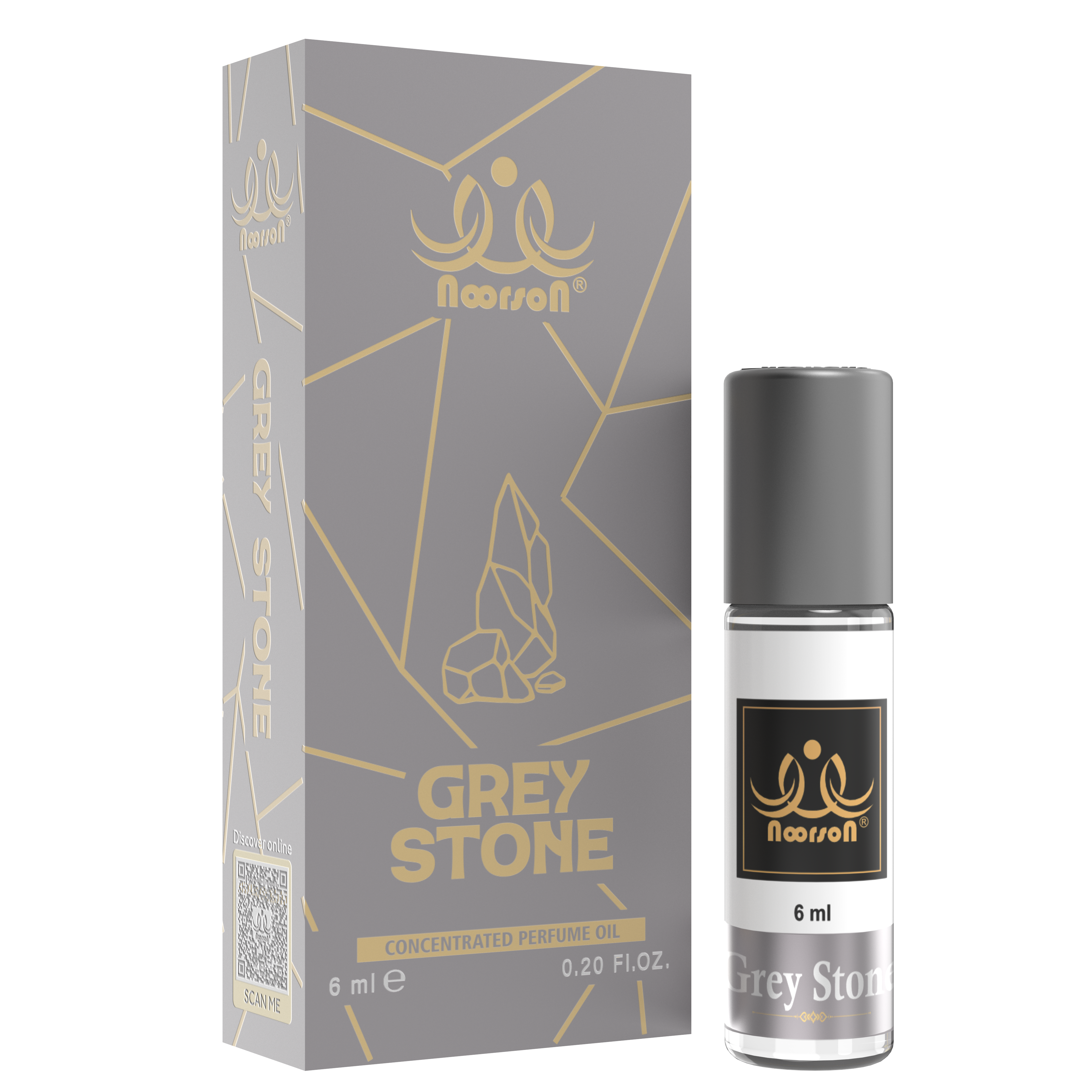 Noorson Grey Stone Attar 6ml | Long Lasting Alcohol-Free Perfume Oil for Men & Women | Premium Natural Ittar Fragrance | Roll-On Concentrated Attar | Daily Wear & Special Occasion Scent | Travel Friendly Bottle