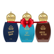 3 Pcs Attar Set Private Musk, Marina And Ameer Al Oud 12 Ml Each