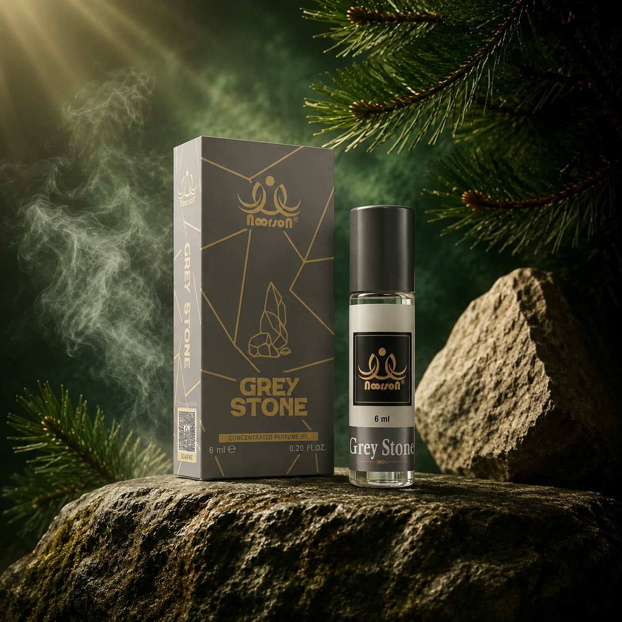 Noorson Grey Stone Attar 6ml | Long Lasting Alcohol-Free Perfume Oil for Men & Women | Premium Natural Ittar Fragrance | Roll-On Concentrated Attar | Daily Wear & Special Occasion Scent | Travel Friendly Bottle