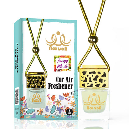 Noorson Tangy Masti Orange  Car Air Freshener Hanging with 100% Natural Essential Oils ( Pack Of 2 )